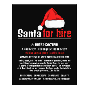 Santa Hat, Santa Claus Entertainer Advertising Flyer