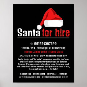 Santa Hat, Santa Claus Entertainer Advertising Poster
