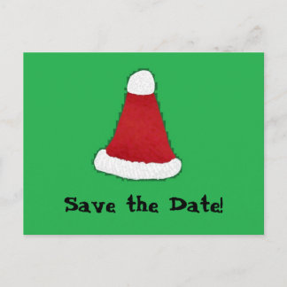 Santa Hat, Save the Date! Announcement Postcard