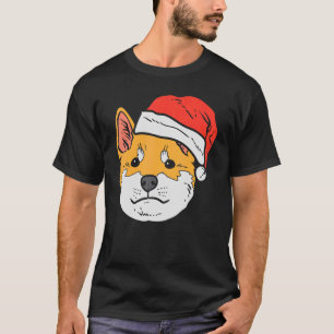 Santa Hat Shiba Inu Akita Akita Japanese Doge Chri T-Shirt