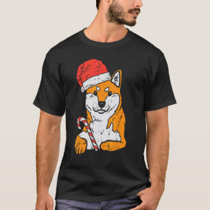 Santa Hat Shiba Inu Akita Dog Christmas Xmas Doge  T-Shirt