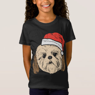 Santa Hat Shih Tzu PJs Christmas Xmas Pet Dog Love T-Shirt