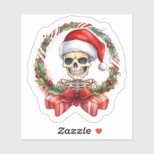 Santa Hat Skeleton for Christmas Cheer