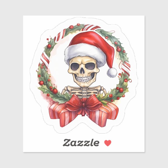 Santa Hat Skeleton for Christmas Cheer (Sheet)