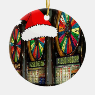 Santa Hat Slot Machines Ceramic Tree Decoration