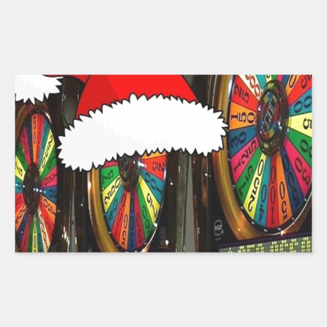 Santa Hat Slot Machines Rectangular Sticker (Front)