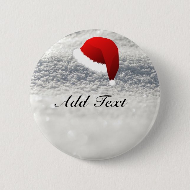 Santa Hat, Snow Background template 6 Cm Round Badge (Front)