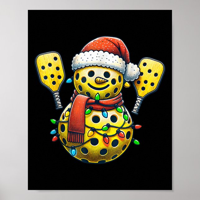 Santa Hat Snowman Family Matching Ckleball Christm Poster (Front)