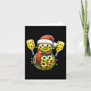 Santa Hat Snowman Family Matching Pickleball Chris Card