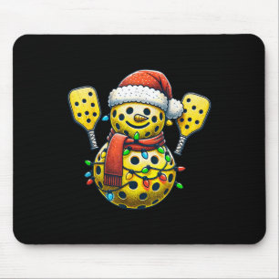 Santa Hat Snowman Family Matching Pickleball Chris Mouse Mat