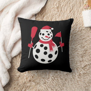 Santa Hat Snowman Family Xmas Matching Pickleball Cushion