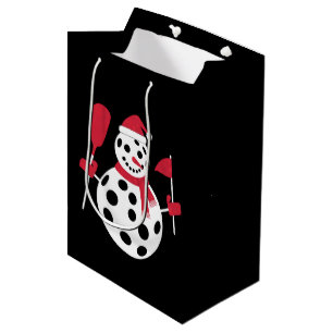 Santa Hat Snowman Family Xmas Matching Pickleball  Medium Gift Bag