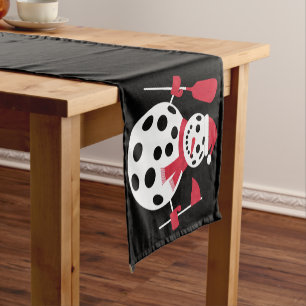 Santa Hat Snowman Family Xmas Matching Pickleball Short Table Runner