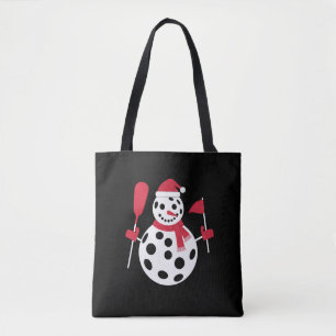 Santa Hat Snowman Family Xmas Matching Pickleball Tote Bag