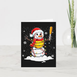 Santa Hat Snowman Xmas Funny Baseball Softball Chr Card