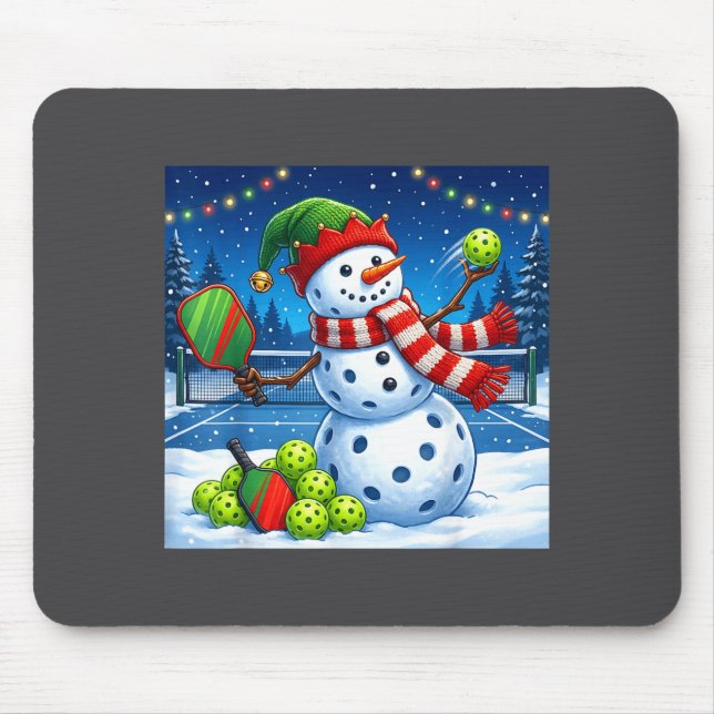 Santa Hat Snowman Xmas Funny Ckleball Christmas  Mouse Mat (Front)