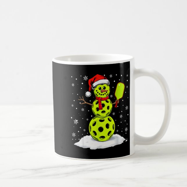 Santa Hat Snowman Xmas Funny Ckleball Lover Christ Coffee Mug (Right)