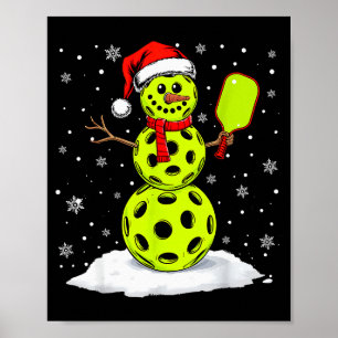 Santa Hat Snowman Xmas Funny Ckleball Lover Christ Poster