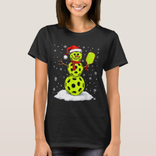 Santa Hat Snowman Xmas Funny Ckleball Lover Christ T-Shirt