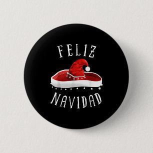 Santa Hat Sombrero Christmas Mexico Feliz Navidad  6 Cm Round Badge