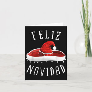 Santa Hat Sombrero Christmas Mexico Feliz Navidad  Card