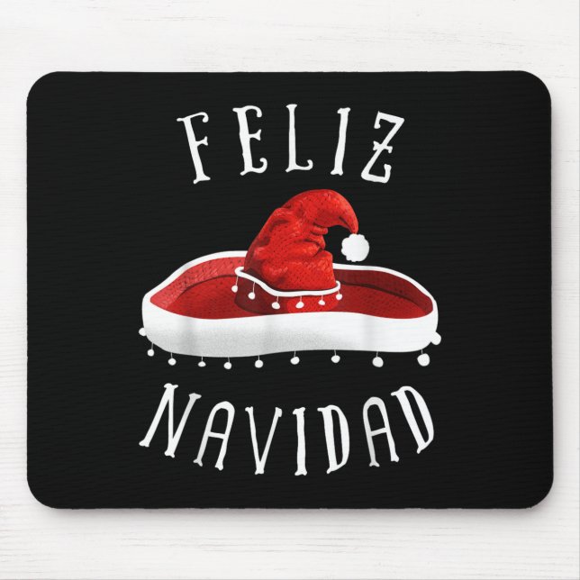 Santa Hat Sombrero Christmas Mexico Feliz Navidad  Mouse Mat (Front)