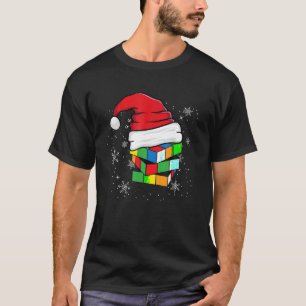 Santa Hat Speed Cubing Puzzle Cuber Cube Christmas T-Shirt