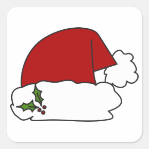 Santa Hat Square Sticker