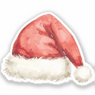 Santa Hat Sticker Classic Holiday Doodle