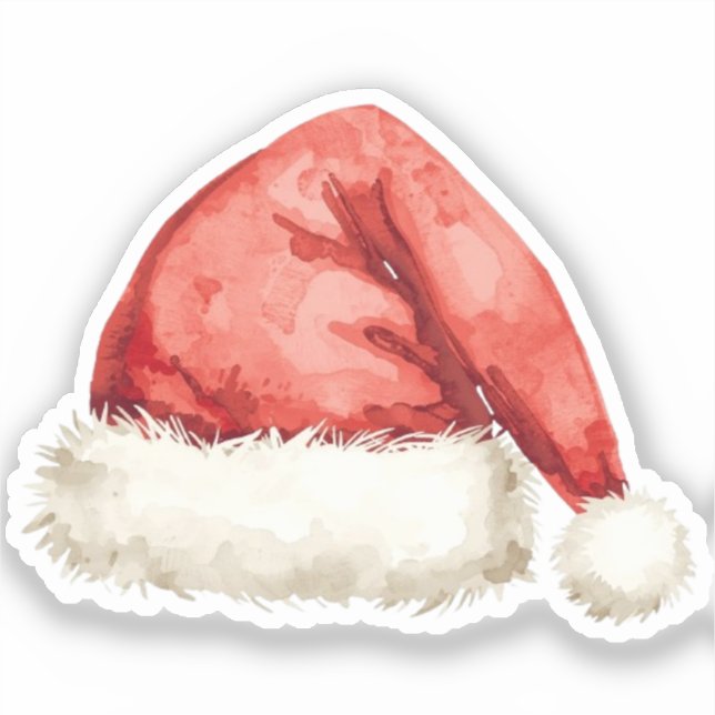 Santa Hat Sticker | Classic Holiday Doodle (Front)