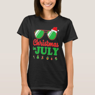 Santa Hat Sunglasses Christmas In July Summer Gif T-Shirt