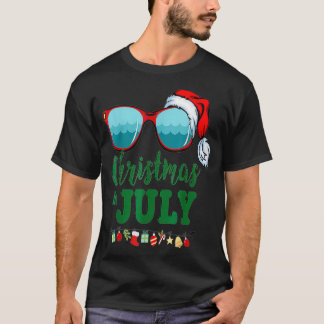 Santa Hat Sunglasses Summer Christmas In hallmark  T-Shirt