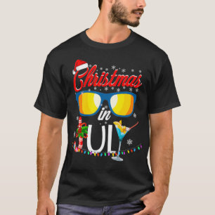 Santa Hat Sunglasses Summer Christmas In July  (3) T-Shirt