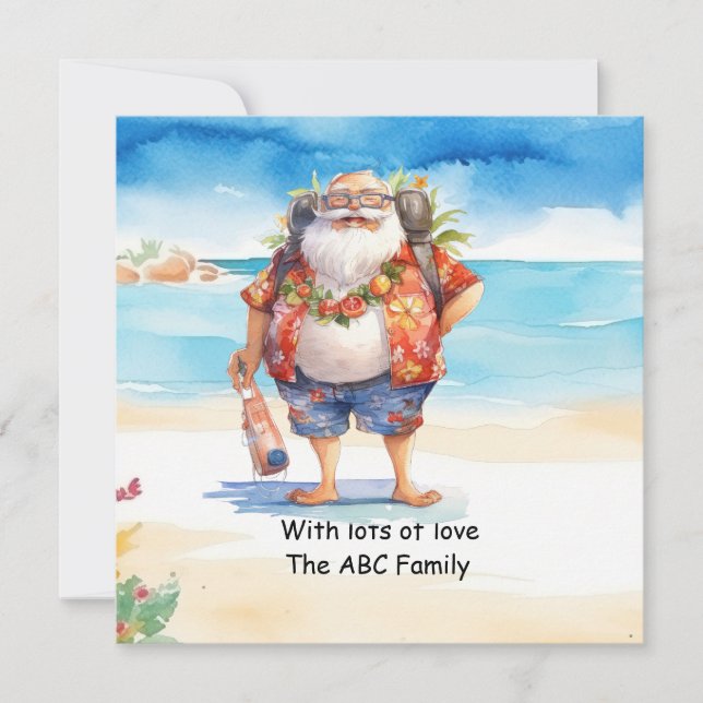 Santa Hat Sunglasses Summer Christmas In July Holiday Card (Front)