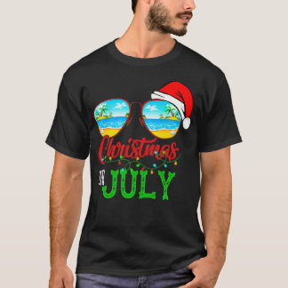 Santa Hat Sunglasses Summer Christmas In July Prem T-Shirt