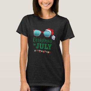 Santa Hat Sunglasses Summer Christmas In July T-Shirt