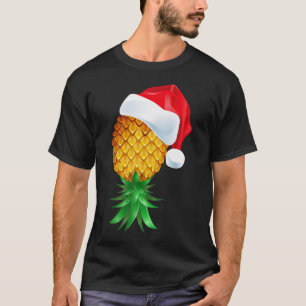 Santa Hat Swinger Upside Down Pineapple  T-Shirt