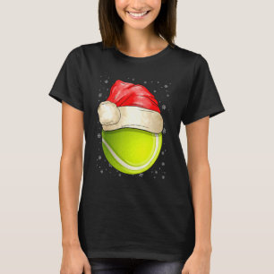 Santa Hat Tennis Christmas Cute Sport Ugly Xmas T-Shirt