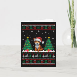 Santa Hat Toy Fox Terrier Dog Xmas Tree Lights Ugl Card