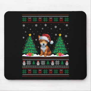 Santa Hat Toy Fox Terrier Dog Xmas Tree Lights Ugl Mouse Mat