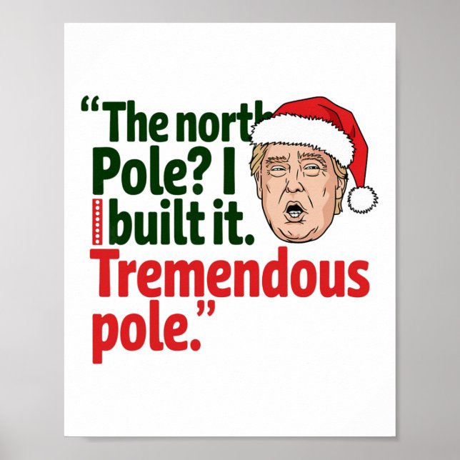 Santa Hat Trump Make Christmas Great Again Funny U Poster (Front)