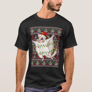 Santa Hat Ugly Christmas Light Sweater Men Kids Su
