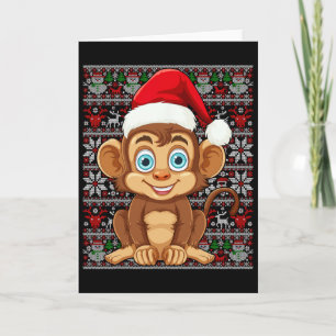 Santa Hat Ugly Sweater Men Women Kids Christmas Mo Card