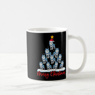 Santa Hat Ugly Xmas Funny Wolf Christmas Tree Coffee Mug