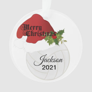 Santa Hat Volleyball Design   DIY Name Ornament