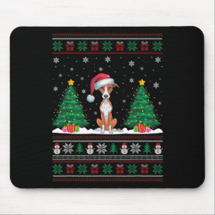 Santa Hat Whippet Dog Christmas Tree Lights Ugly S Mouse Mat