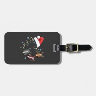 Santa Hat With Horses Equestrian Santa Christmas Luggage Tag