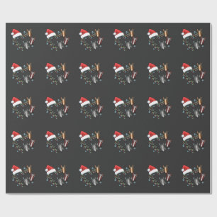Santa Hat With Horses Equestrian Santa Christmas Wrapping Paper