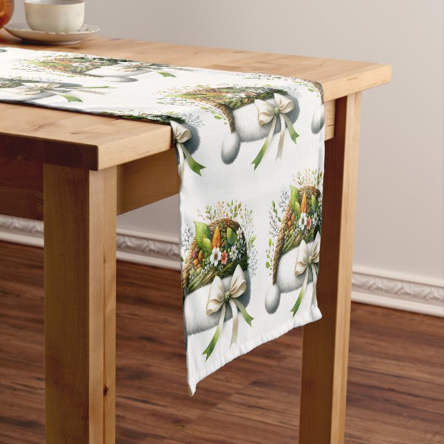Santa hat with leaves and flowers short table runner (In Situ)
