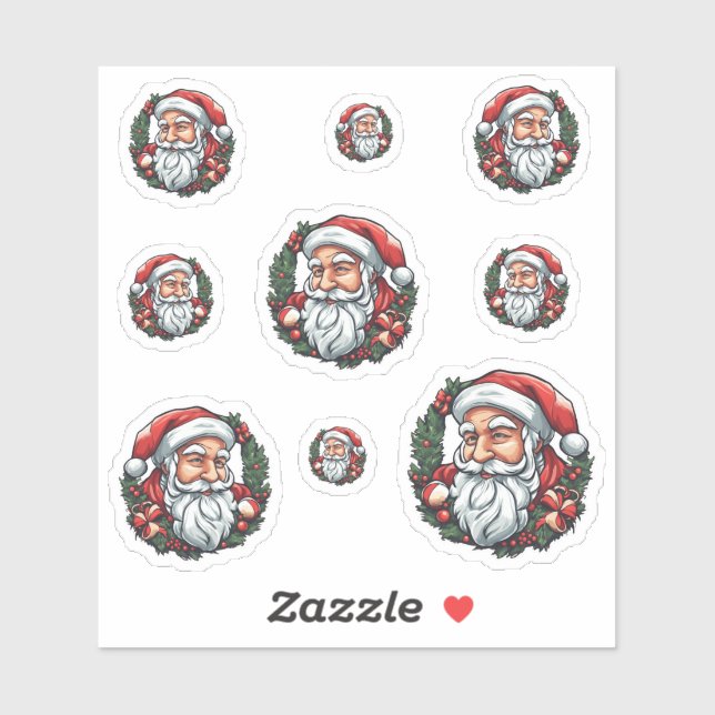 Santa hat with wreath - 9  (Sheet)